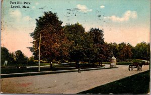 View in Fort Hill Park, Lowell MA c1914 Vintage Postcard S41