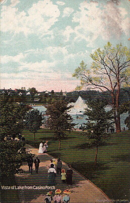 Postcard Vista of Lake From Casino Porch Willow Grove Park PA 1910