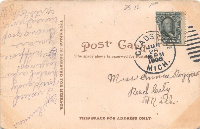 Gladstone Michigan~Hawarden Inn~1908 Postcard