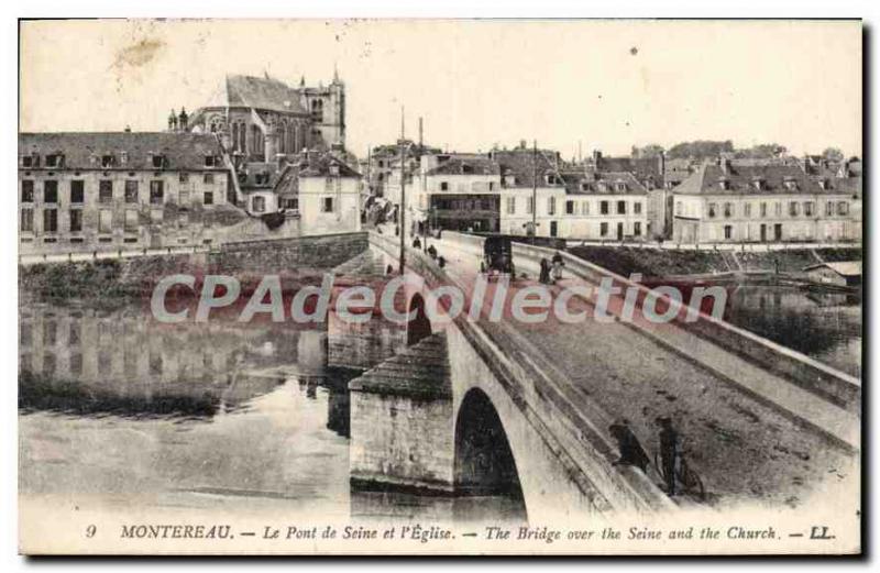 Old Postcard Montereau Le Pont De Seine Et I'Eglise