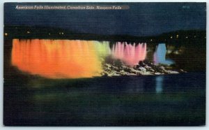 M-25259 American Falls Illuminated Canadian Side Niagara Falls New York