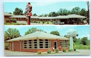 1950s Adco Motel Tom-Ann Restaurant Chatsworth Georgia old Vintage postcard A84