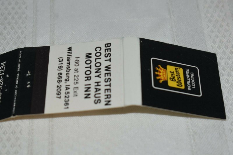 Best Western Colony Haus Motor Inn 20 Strike Matchbook Cover