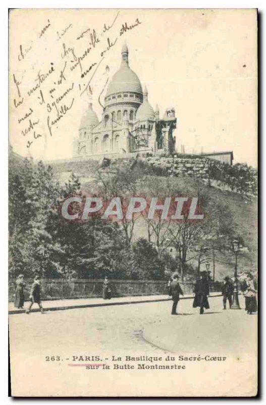 Postcard Old Paris La Basilique du Sacre Coeur on Montmartre