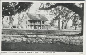 Museum Longfellow Evangeline Memorial Park ~ St. Martinville LA c1943 Postcard