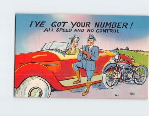 Postcard I've Got Your Number ! All Speed And No Control with Comic Art Print