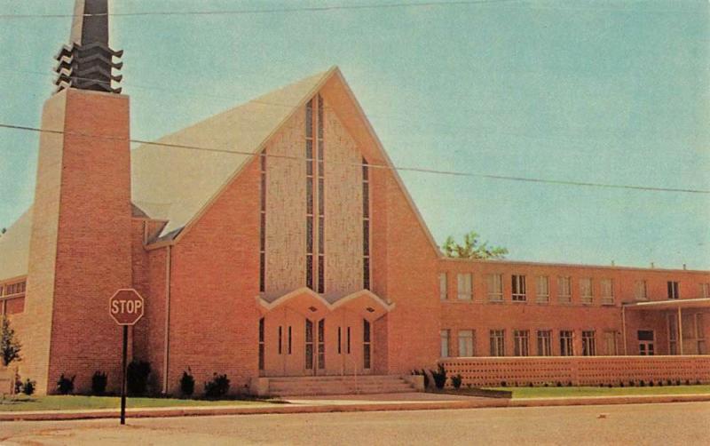 Bonham Texas First Methodist Church Street View Vintage Postcard K103168