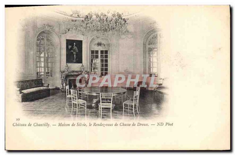 Old Postcard Chateau de Chantilly House Silvie
