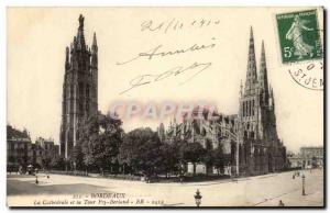 Old Postcard Bordeaux The Cathedral and the Tower pey Berland