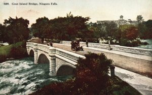 Vintage Postcard Goat Island Bridge River Wood Passageway Niagara Falls New York