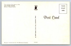 Staircase, Old State House, Boston, Massachusetts, Vintage 1968 Postcard #2