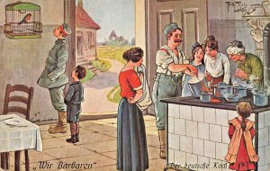 Wir Barbaren Der deutsche Koch-THE GERMAN CHEF~1915 WW1 GERMAN MILITARY POSTCARD