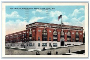 1918 Michigan National Guard Armory Grand Rapids Michigan MI Posted Postcard