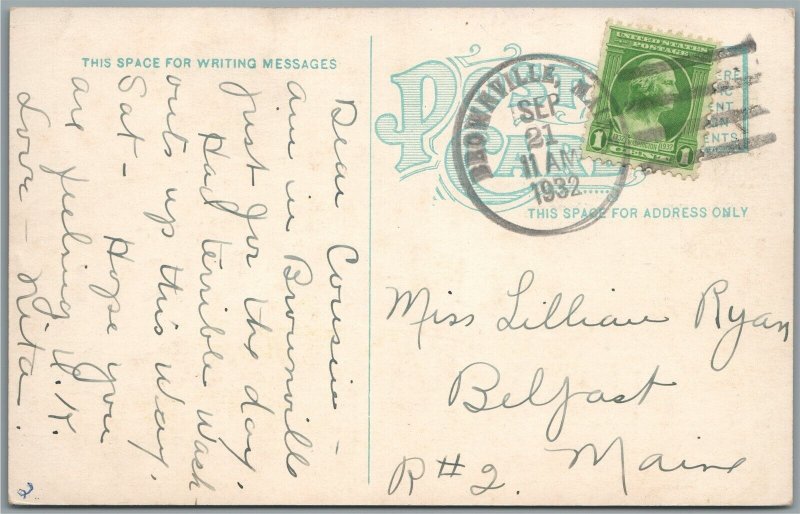 BROWNVILLE ME HIGH STREET ANTIQUE POSTCARD