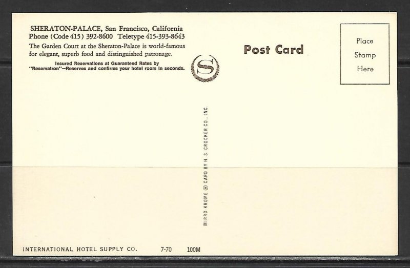 California, San Francisco - Sheraton Palace Hotel - [CA-425]