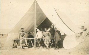 Postcard RPPC New York Utica Military Tent Daily Press Sign 23-3060