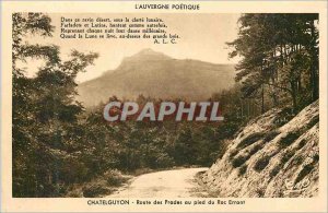 Old Postcard The Auvergne poetic chatelguyon road prades the feet of errant rock