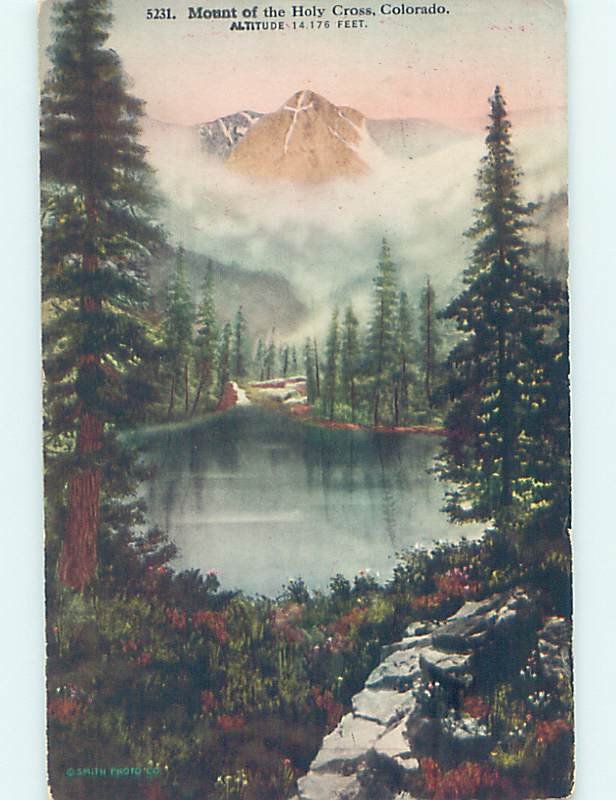 Divided-back NATURE Mount Holy Cross - Near Leadville & Vail & Denver CO AD8397