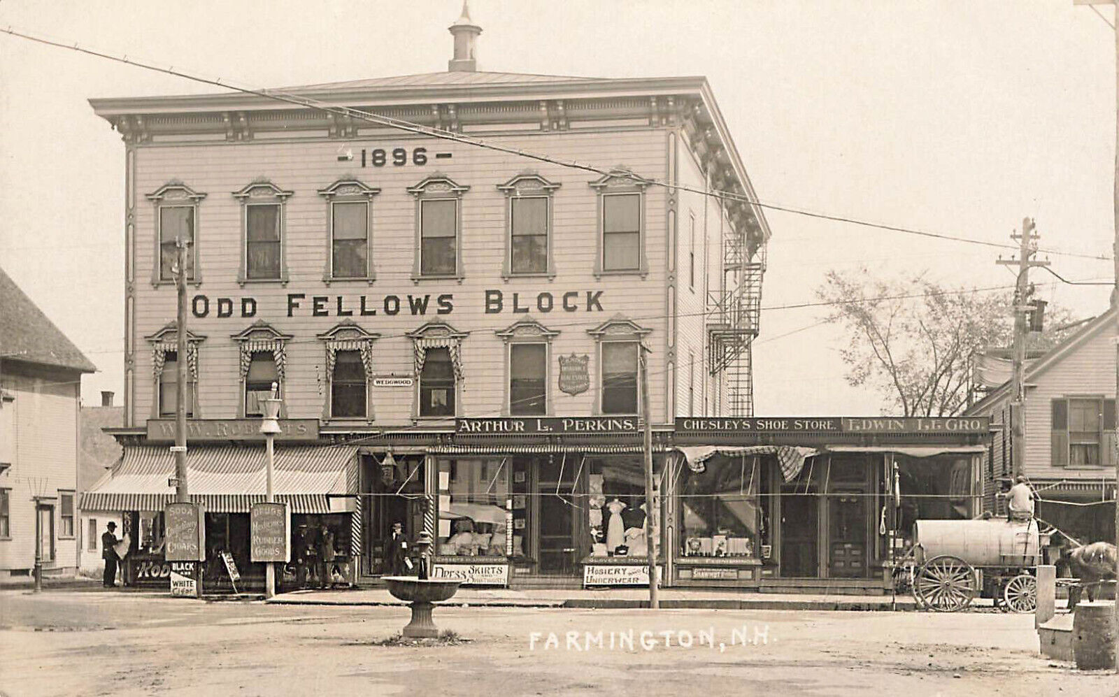 Farmington NH Odd Fellows Block Storefronts Water Wagon Very Clear ...