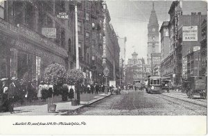 Market Street West from 10th Street Philadelphia Pennsylvania Undivided Back