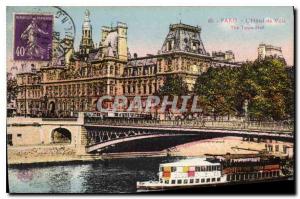 Old Postcard Paris City Hall