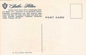 Statler Hilton Hotel Grand Circus Park at Washington Blvd Detroit MI Michigan