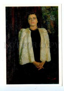 498649 USSR 1988 year painting Boris Ioganson portrait of Zerkalova postcard