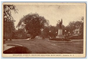c1910's Hillside Avenue Showing Soldiers Monument Jamaica New York NY Postcard 