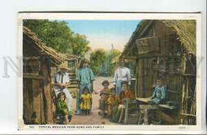 439818 MEXICO Typical mexican peon home and family Vintage postcard