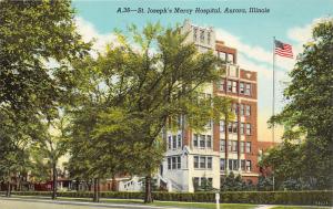 Aurora Illinois~St Joseph's Mercy Hospital~Trees along Street~House Bknd~1945 Pc