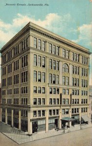 Jacksonville Florida FL~Masonic Temple~1911 S H Press Postcard