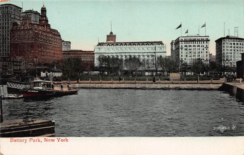 Battery Park, New York, N.Y., Early Postcard, Unused