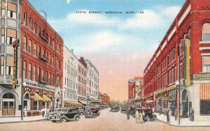 FIFTH STREET MERIDIAN MISSISSIPPI POSTCARD (c. 1940s)