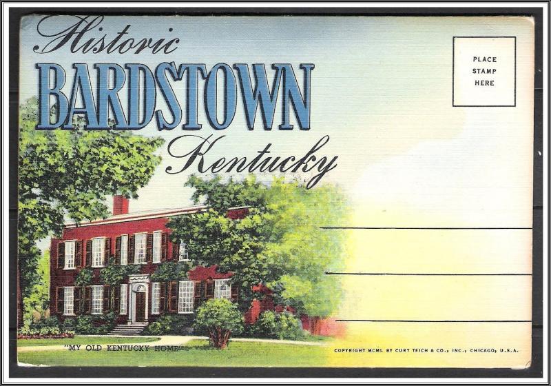 Kentucky, Bardstown Large Alphabet Souvenir Folder - [KY-018X]