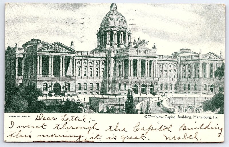 1906 New Capitol Building Harrisburg Pennsylvania PA Historical Posted Postcard
