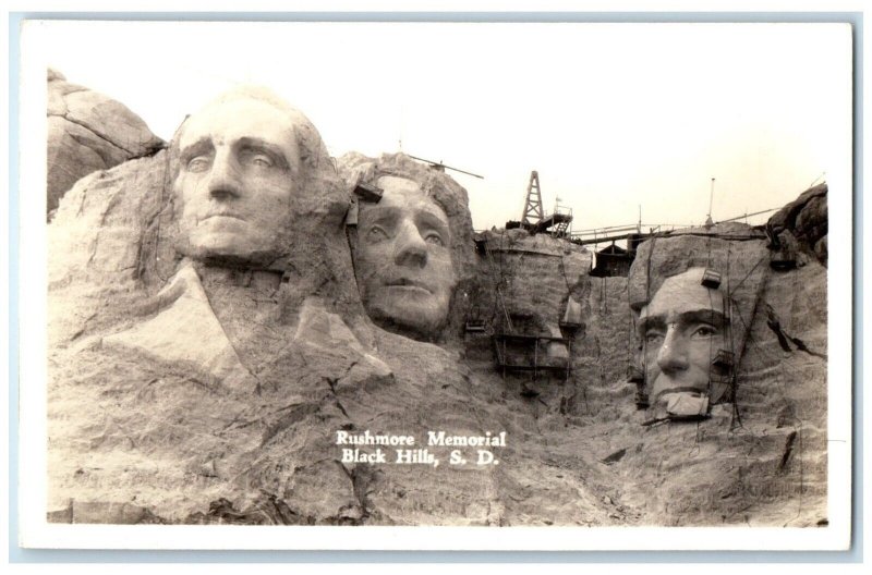 c1940's Rushmore National Memorial Black Hills SD RPPC Photo Vintage Postcard