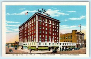CAMDEN, New Jersey NJ ~ Roadside HOTEL WALT WHITMAN ca 1930s Postcard