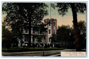 c1910 Scenic View City Park Building Trees Little Rock Arkansas Antique Postcard