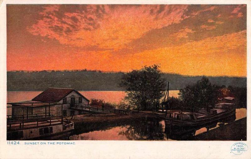 Potomac Maryland Sunset Waterfront Detroit Antique Postcard K107985