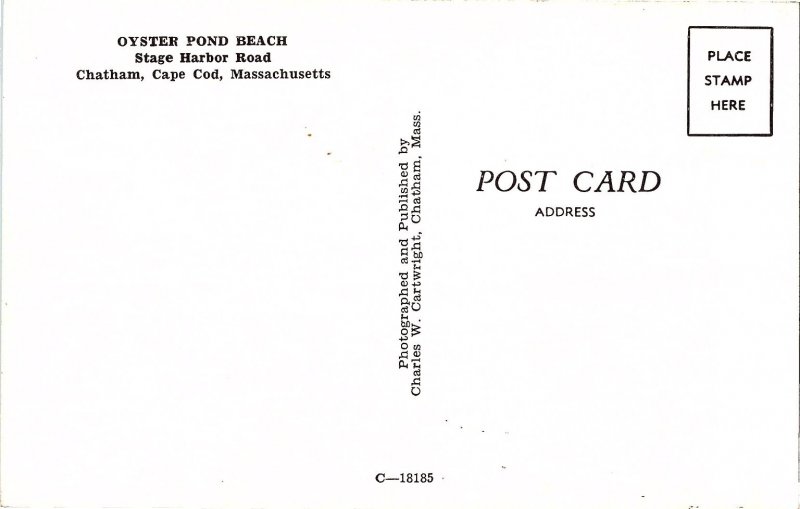 Oyster Pond Beach Chatham Cape Cod Massachusetts Vintage Postcard