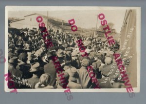 Carleton NEBRASKA RPPC 1915 DEPOT Train Station U.S. MARINE CORPS BAND Playing