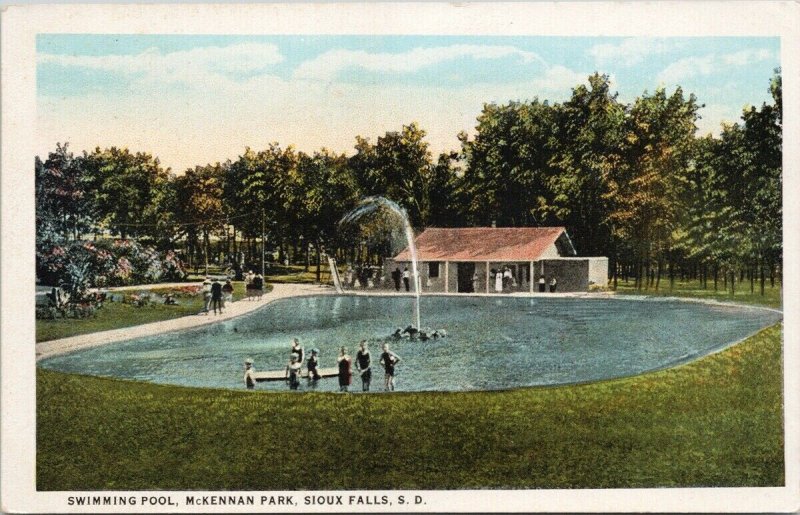 Sioux Falls SD Swimming Pool McKennan Park South Dakota c1925 Postcard
