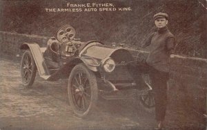 FRANK E. FITHEN ARMLESS AUTO SPEED KING RACE CAR OHIO SPORTS POSTCARD (c. 1910)