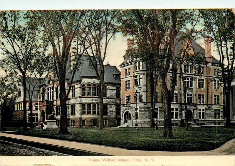 Glossy Chromograph Postcard; Emma Willard School, Troy NY Rensselaer County