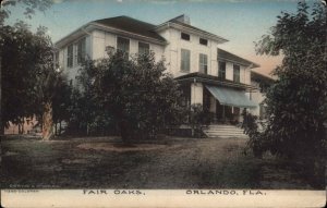 Orlando Florida FL Fair Oaks Hand Colored c1910 Vintage Postcard