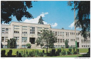 Vernon HIgh School surrounded by trees and beautiful flowers, Vernon, British...