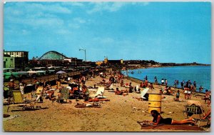 Vtg Nantasket Beach Masschusetts MA Paragon Park In Distance 1960s View Postcard