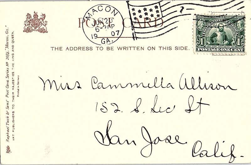 Postcard PANORAMIC SCENE Macon Georgia GA AJ5070