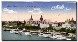 Old Postcard Mainz Rheinansicht Stadthalle und mit Dom Charter