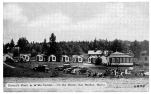 Bar Harbor, Maine - Emery's Black & White Cabins on the Beach  - c1930